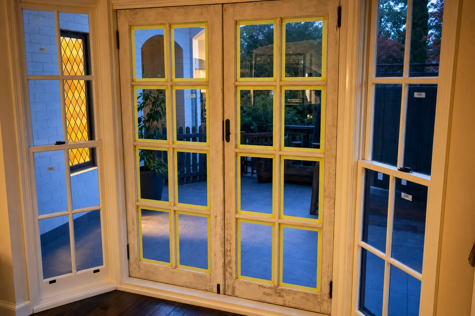 Restored Federation French doors with multi-pane glazing in Balmain, Sydney