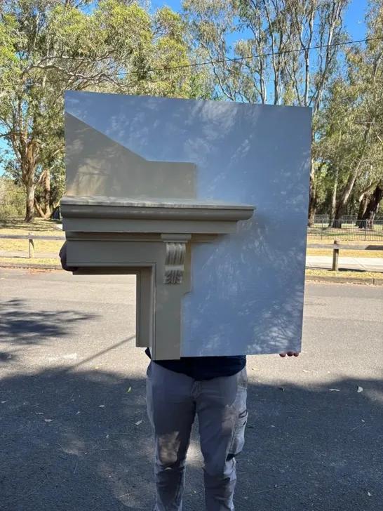 Custom heritage moulding sample with decorative corbel
